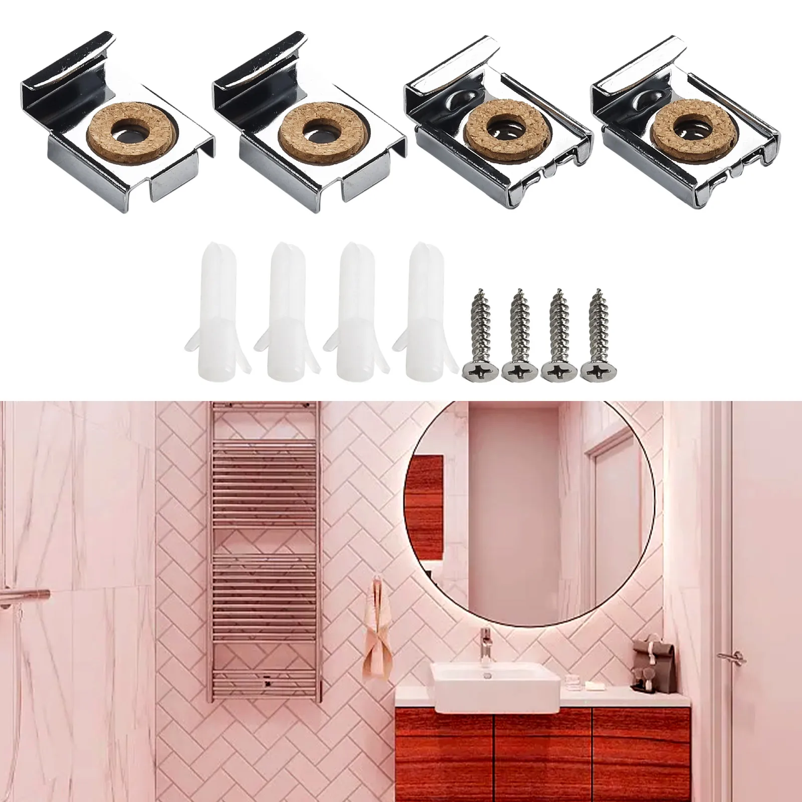 4pcs Glass clamp Glass Clamp Adjustable Tools Set Bathroom Wall Convenient Waterproof Easy To Install With Screws
4pcs Glass clamp Glass Clamp Adjustable Tools Set Bathroom Wall Convenient Waterproof Easy To Install With Screws