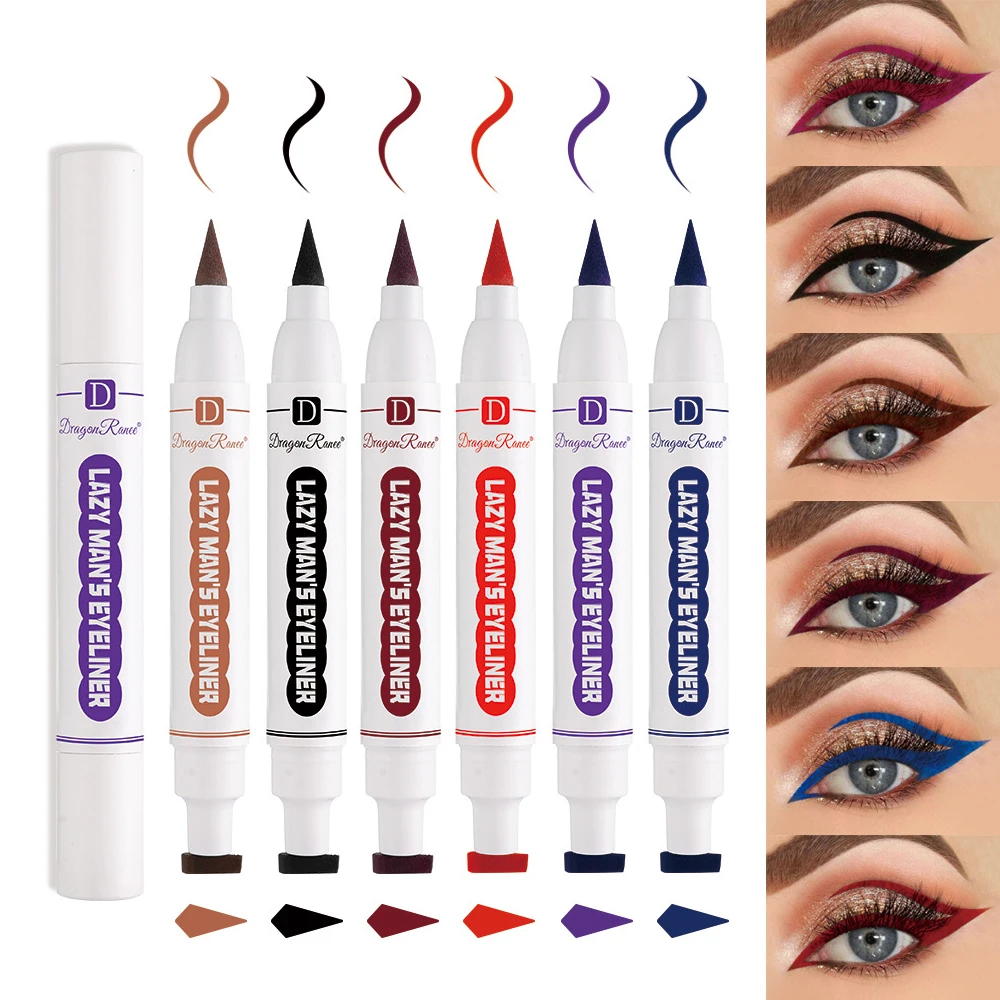 

9 Color Eyeliner Stamp Pencil Waterproof Long-lasting Natural Eye Liner Matte Liquid Black Red Purple Blue Eyes Makeup