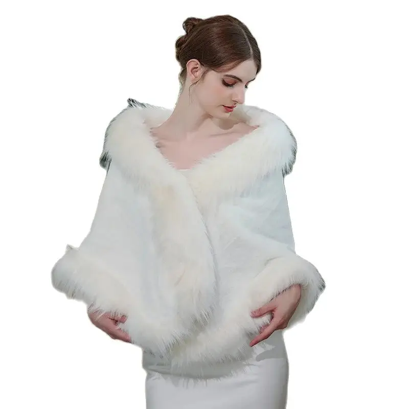 White Cloak Stole Bridal Wedding Dress Faux Fur Wraps Shawl Winter New Large Warm Cloak Prom Party Dress Top Cover Coat Women
White Cloak Stole Bridal Wedding Dress Faux Fur Wraps Shawl Winter New Large Warm Cloak Prom Party Dress Top Cover Coat Women