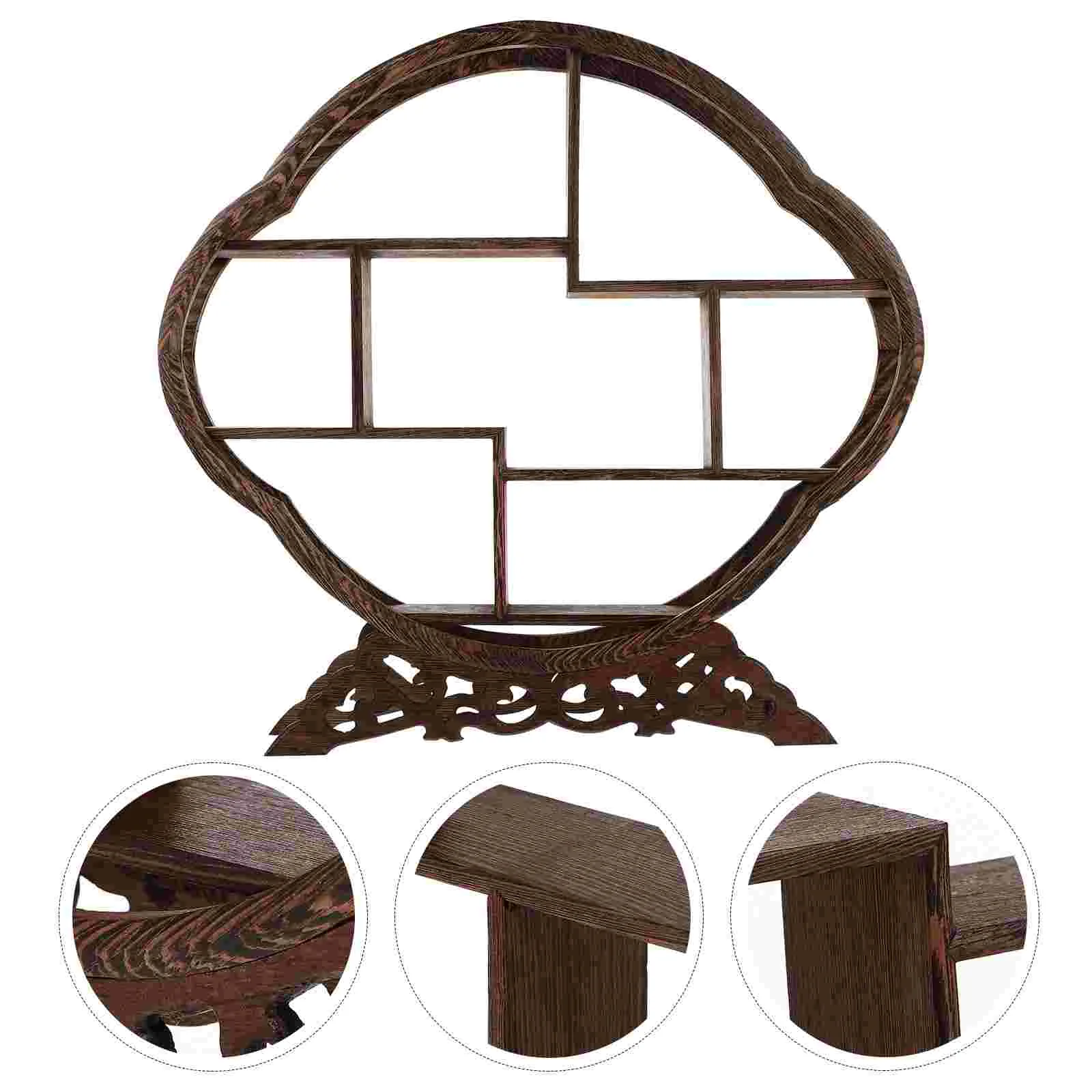 Rosewood Crafts Shelf Compartment Traditional Chinese Rosewood Round Wooden Display Shelf for Tea Pots Crafts Figurines (
Rosewood Crafts Shelf Compartment Traditional Chinese Rosewood Round Wooden Display Shelf for Tea Pots Crafts Figurines (