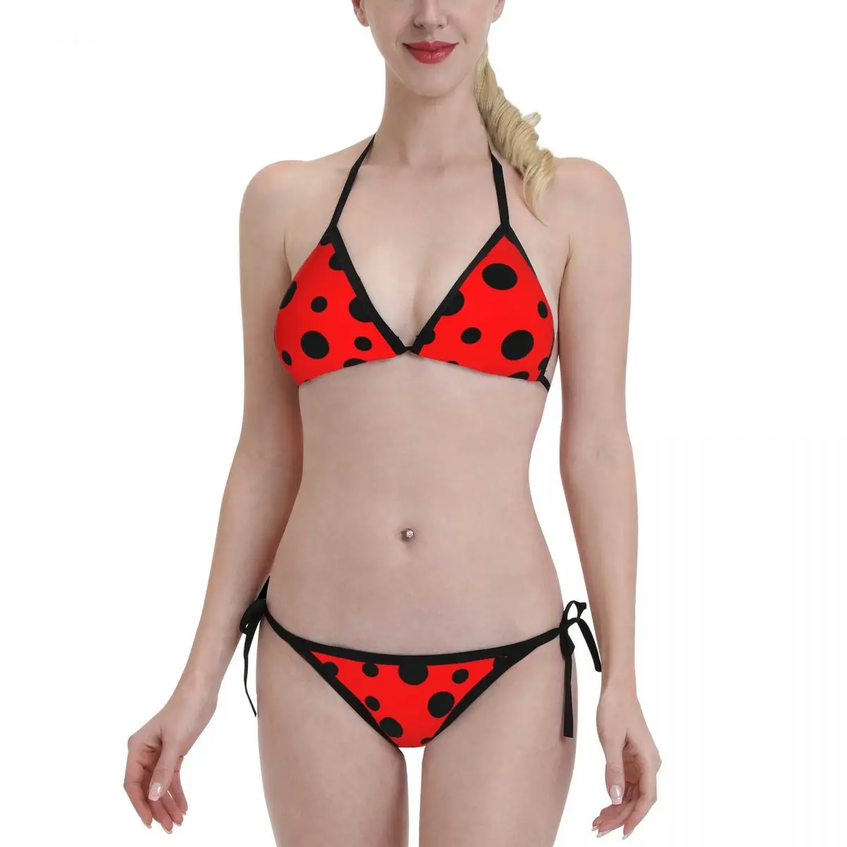

New Female Sexy Wear Bikini Set Swimsuits Swimwear Ladybug Ladybird Insect Lover Beach Wear Push Up Bathing Suit
