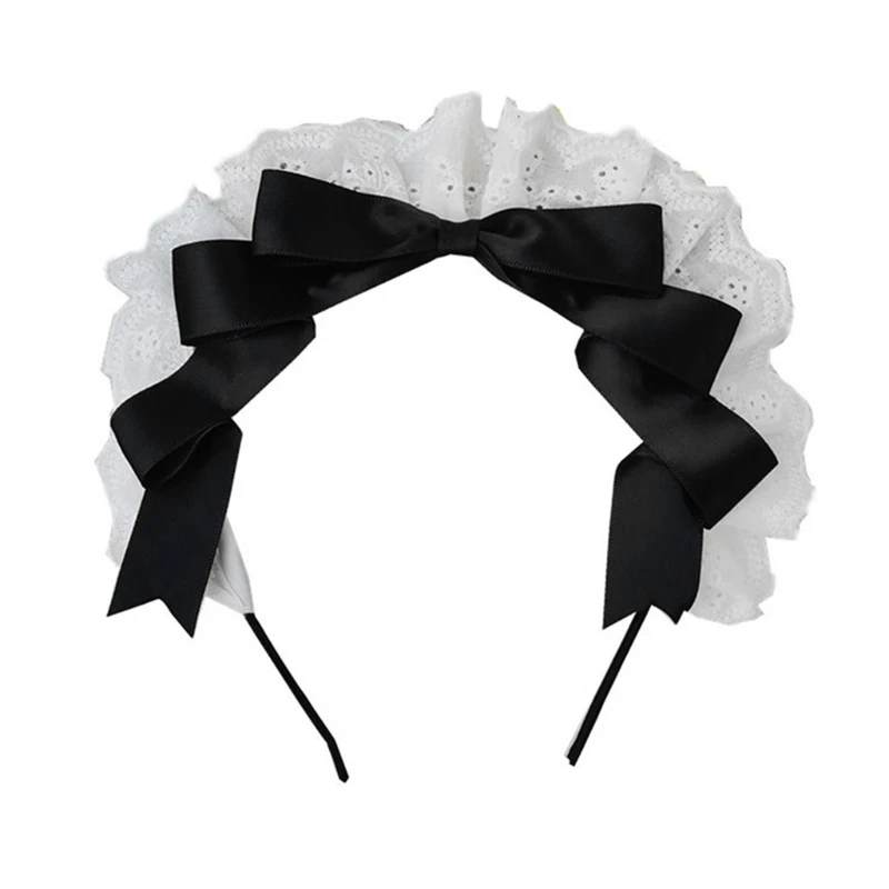 

652F Lolit Headband Bowknot Headband Headband Bows Hairband Maid Headdress Bowtie Headband Lolit Headpiece Lolit Headdress