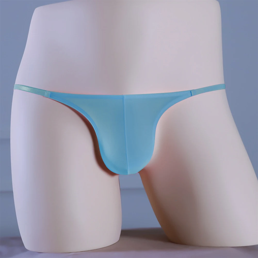 

Men Ice Silk Seamless Thongs Low Waist G-string Man Sexy Underwear See Through Underpants Soft Sheer Panties Smooth Briefs