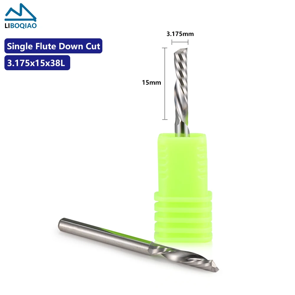10PCS Solid Carbide Down Cut 3.175x15x38mm Milling Cutter Single Flute Spiral End Mill Milling Bit CNC Router Bit for MDF Wood
10PCS Solid Carbide Down Cut 3.175x15x38mm Milling Cutter Single Flute Spiral End Mill Milling Bit CNC Router Bit for MDF Wood