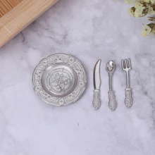 1:12 Miniature 4Pcs/set Plates and Knife Fork Spoon Set Dollhouse Kitchen Accessories
1:12 Miniature 4Pcs/set Plates and Knife Fork Spoon Set Dollhouse Kitchen Accessories