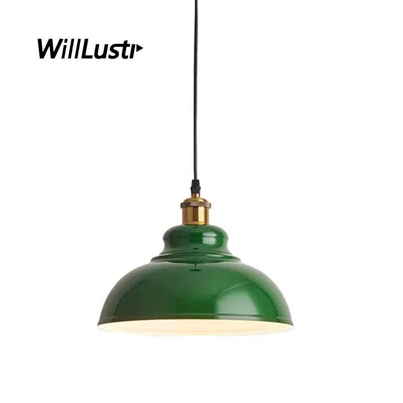 

Железная подвесная ретро-лампа В индустриальном стиле, креативная зеленая металлическая Потолочная люстра для гостиниц, кафе, баров, магазинов