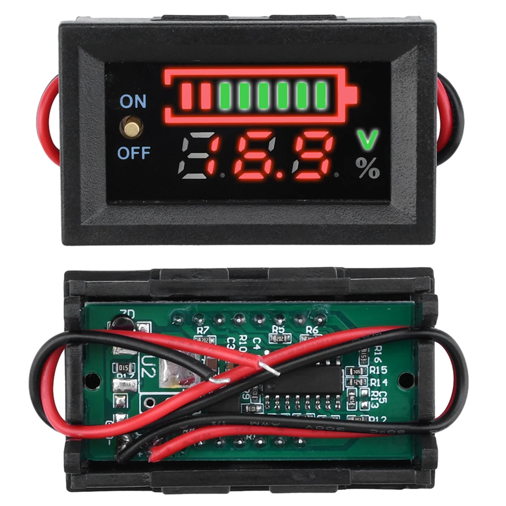 12V Car Lead Acid Battery Charge Level Capacity Indicator LED Battery Capacity Meter Digital Voltmeter Tester
12V Car Lead Acid Battery Charge Level Capacity Indicator LED Battery Capacity Meter Digital Voltmeter Tester