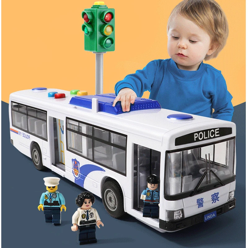 Children's Toys Large Simulation Bus Toys Can Open The Door Lights Music Bus Model City Toys Inertia Police Bus Children's Games
Children's Toys Large Simulation Bus Toys Can Open The Door Lights Music Bus Model City Toys Inertia Police Bus Children's Games