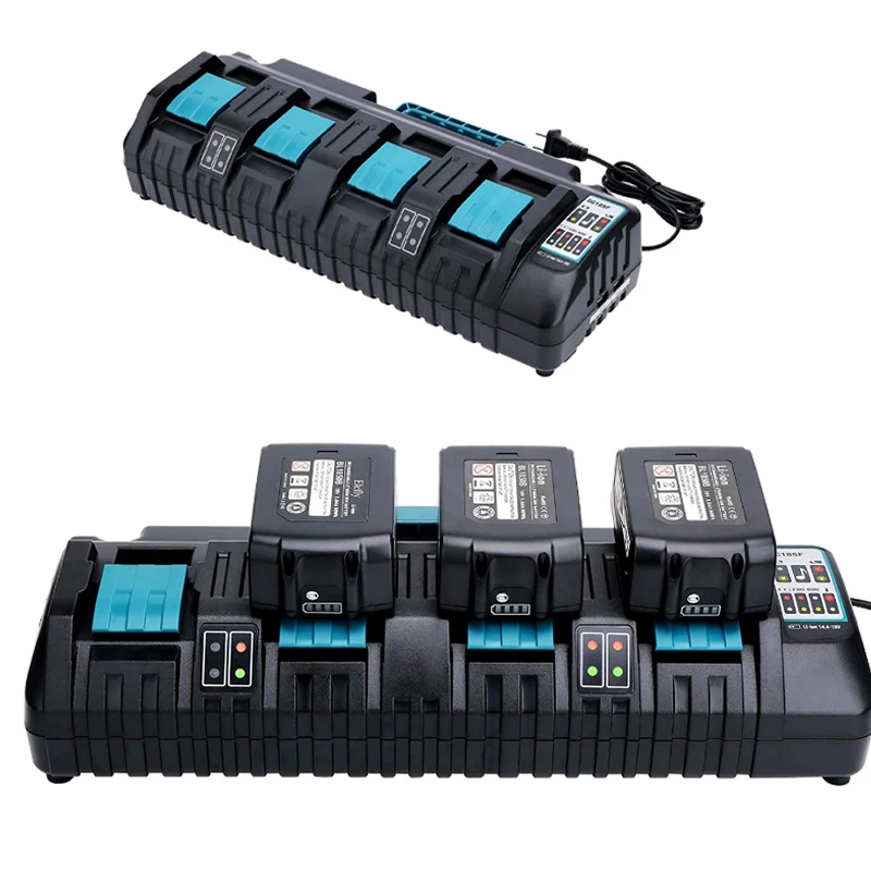 Hot DC18SF 4-Port 14.4V 18V 4X3A Li-Ion Battery Charger For Makita BL1820 BL1830 BL1850 BL1430 Power Tools
Hot DC18SF 4-Port 14.4V 18V 4X3A Li-Ion Battery Charger For Makita BL1820 BL1830 BL1850 BL1430 Power Tools