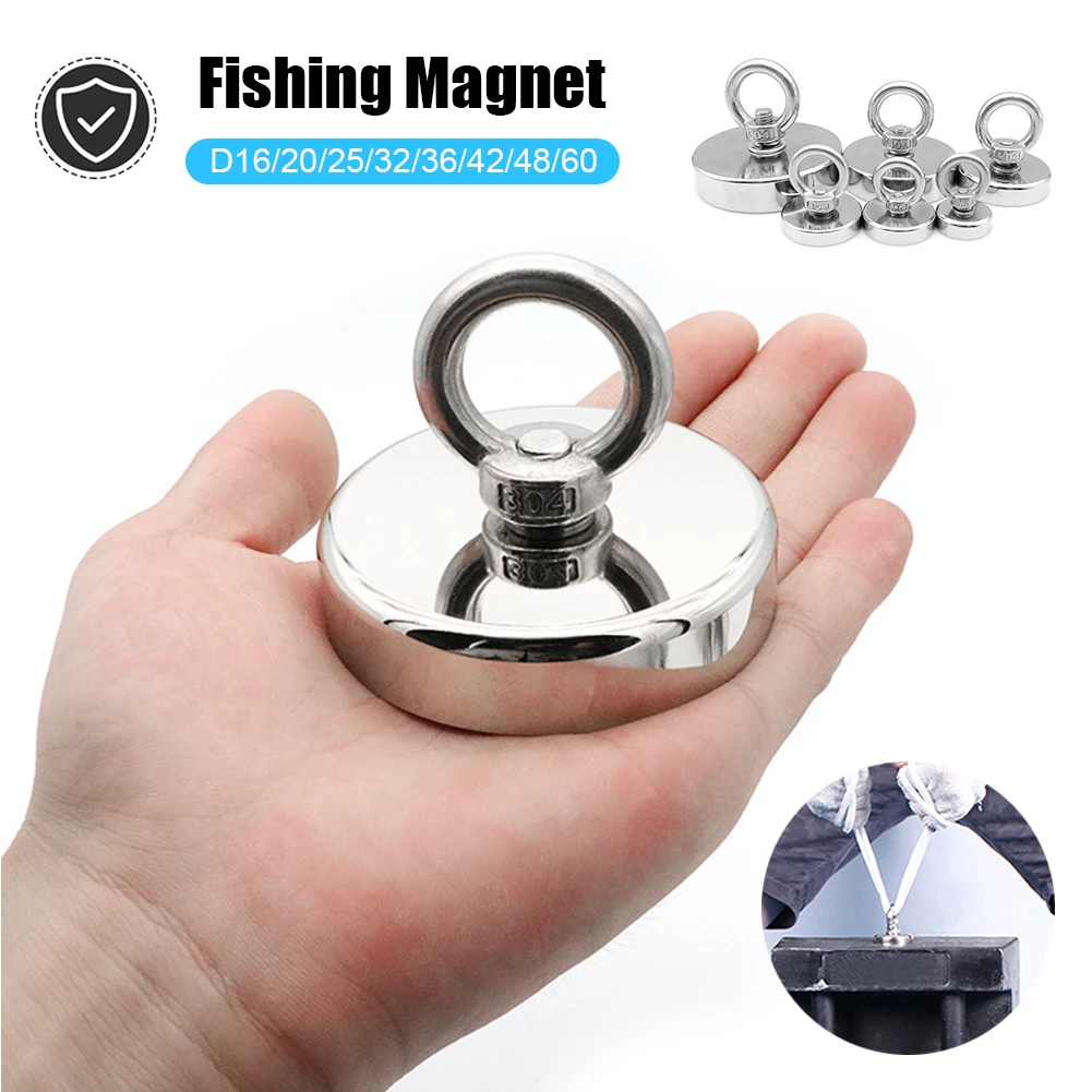Ultra Strong Neodymium Fishing Magnet D16 - D60 Search Magnet Fish Salvage Magnet Powerful Rear Earth Magnet for Retrieving Tool
Ultra Strong Neodymium Fishing Magnet D16 - D60 Search Magnet Fish Salvage Magnet Powerful Rear Earth Magnet for Retrieving Tool