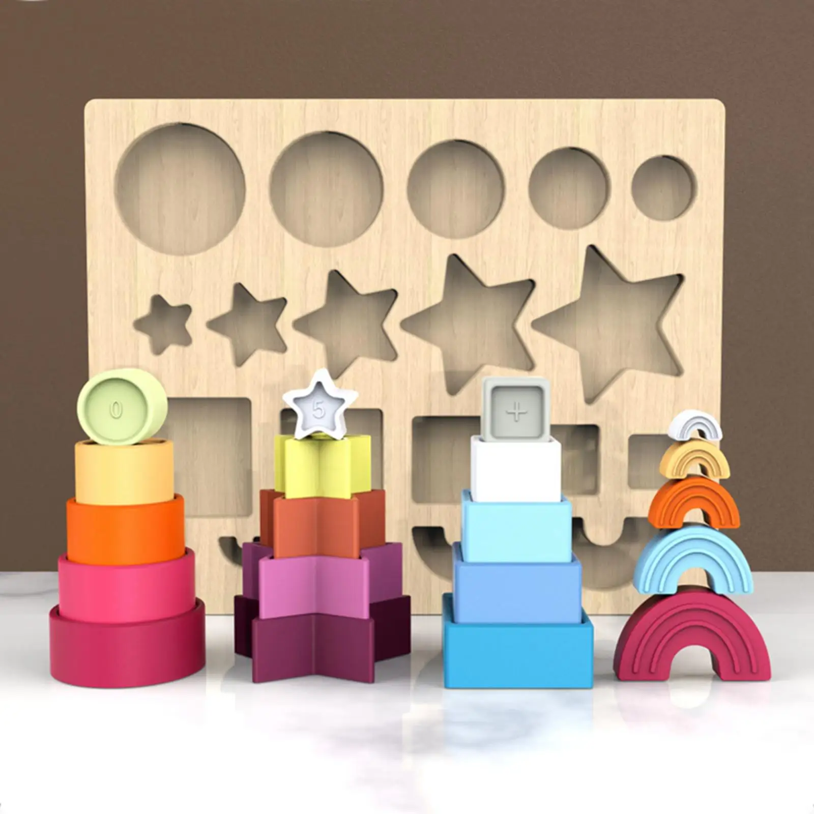 Montessori Puzzle Shape Stacking and Sorter Color and Shape Sorting Puzzle for Teaching Props Baby Boys Girls Birthday Gift Kids
Montessori Puzzle Shape Stacking and Sorter Color and Shape Sorting Puzzle for Teaching Props Baby Boys Girls Birthday Gift Kids