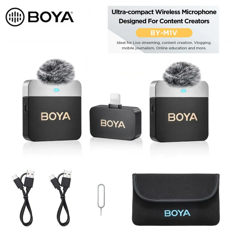 

BOYA BY-M1V Wireless Lavalier Lapel Condenser Microphone for iPhone Android Smartphone Camera PC Gaming YouTube Broadcast Vlog