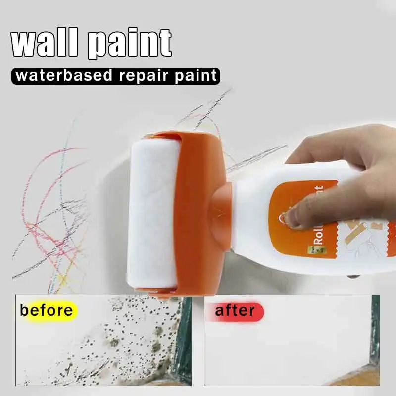 

Ролик для рисования на водной основе, портативная Бытовая латексная краска, белый, для покраски стен, инструмент для маскировки грязи