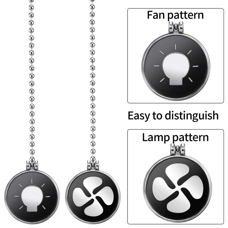Ceiling Fan Pull Chain Set, 4Pcs Light Bulb and Fan Pattern Pull Chain Ceiling Fan Chain Extender with Ball Fan Chain
Ceiling Fan Pull Chain Set, 4Pcs Light Bulb and Fan Pattern Pull Chain Ceiling Fan Chain Extender with Ball Fan Chain
