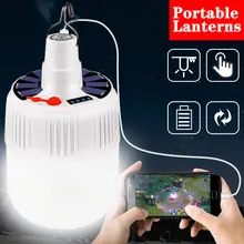 80/100W Portable Lanterns Camping Lamp Rechargeable Emergency Light Outdoor Tente Familiale Camping LED Light Bulb Solar Lamp