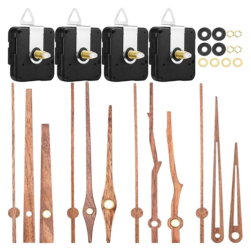 4 Pcs Quartz Clock Movement Mechanism Parts with 4 Types of Walnut Wood Clock Hands Clock Accessories for Clock Repair
4 Pcs Quartz Clock Movement Mechanism Parts with 4 Types of Walnut Wood Clock Hands Clock Accessories for Clock Repair