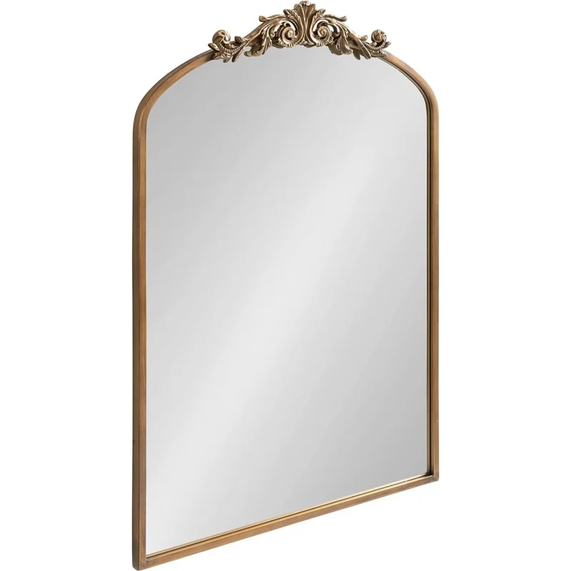 

Kate and Laurel Arendahl Traditional Arch Mirror, 24 x 36, Antique Gold, Baroque Inspired Wall Decor