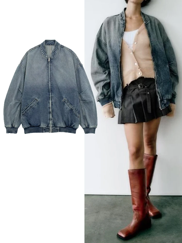 TRAF Autumn Winter Women's Fashion Long Sleeves Loose Denim Jacket Coats New Female Casual New High Street Casual Denim Coats
TRAF Autumn Winter Women's Fashion Long Sleeves Loose Denim Jacket Coats New Female Casual New High Street Casual Denim Coats