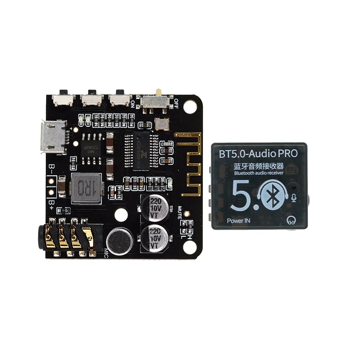 

BT5.0 PRO Audio Module+Case MP3 Audio Decoder Board with Mic Lossless Car Speaker Audio Amplifier DIY Audio Receiver