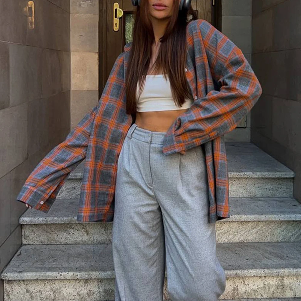Fashion Girls Oversized Plaid Long Shirts For Women Streetwear Blouses Baggy Autumn Spring Coat Tops Shirt Female Clothing
Fashion Girls Oversized Plaid Long Shirts For Women Streetwear Blouses Baggy Autumn Spring Coat Tops Shirt Female Clothing