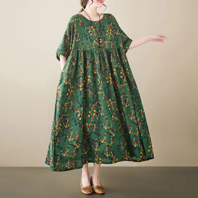 2023 Summer Floral Print Short Sleeve Bohemian Beach Dress Women Casual Loose Oversize Dresses Elegant Fashion Ladies Clothing
2023 Summer Floral Print Short Sleeve Bohemian Beach Dress Women Casual Loose Oversize Dresses Elegant Fashion Ladies Clothing