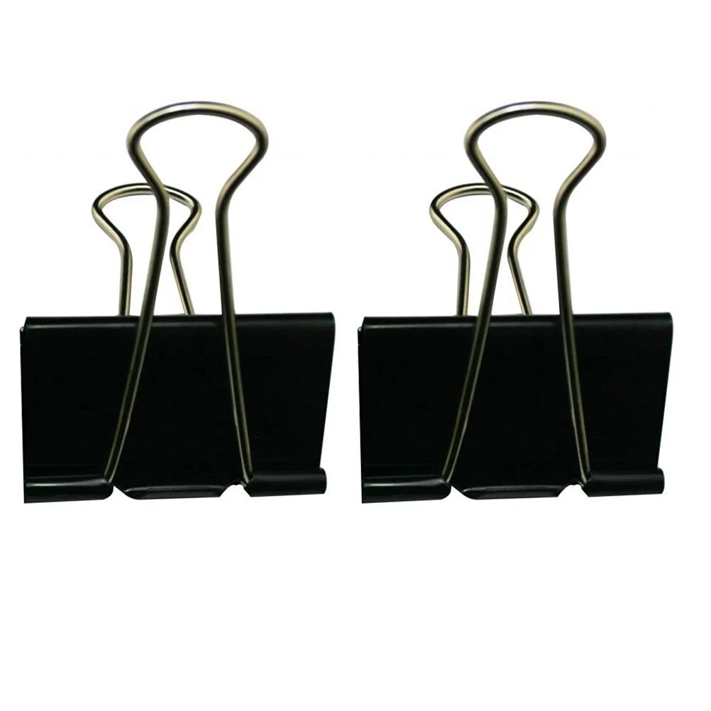 

12pcs 25mm Binder Clip Office supplies stationery black metal paper clips financial Binder Clips For Daily Use（Black）