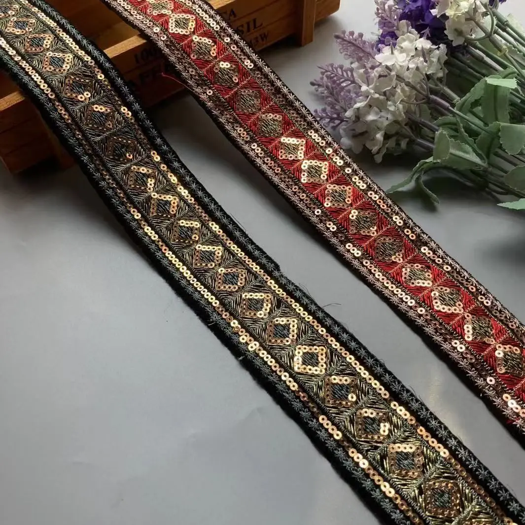 1 Yards Sequin Diamond Lace Trim Ribbons Fabric Embroidery For Garments Headdress Ethnic Wedding Decor Sewing Handmade Supplies
1 Yards Sequin Diamond Lace Trim Ribbons Fabric Embroidery For Garments Headdress Ethnic Wedding Decor Sewing Handmade Supplies