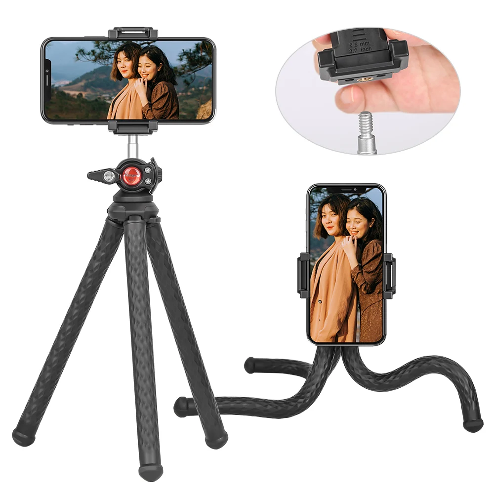 Octopus Desktop Flexible DSLR Camera Smartphone Holder Vlog Tripod with Adjustable Ballhead Cold Shoe for LED Light Microphone
Octopus Desktop Flexible DSLR Camera Smartphone Holder Vlog Tripod with Adjustable Ballhead Cold Shoe for LED Light Microphone