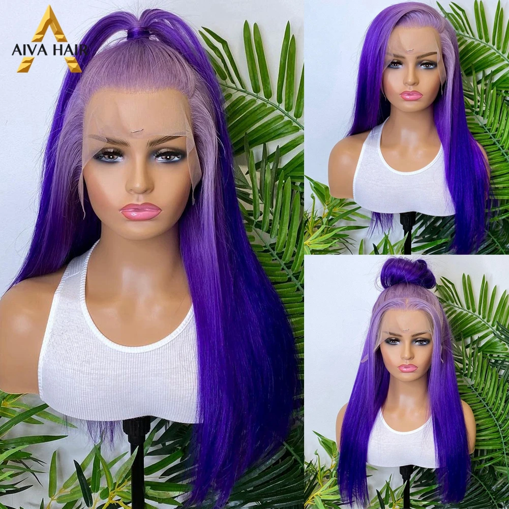Ombre Purple Color Synthetic Straight Wig 30Inch Preplucked Glueless 13X4 Lace Front Drag Queen Cosplay Wigs For Black Women
Ombre Purple Color Synthetic Straight Wig 30Inch Preplucked Glueless 13X4 Lace Front Drag Queen Cosplay Wigs For Black Women