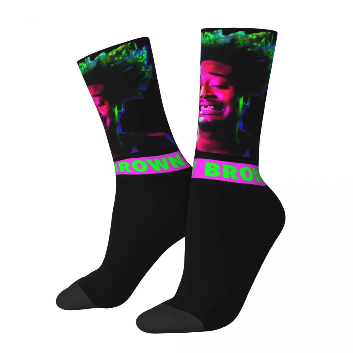 

Colorful Cool Danny Brown Rapper Design Warm Crew Socks Merch All Seasons Hip Hop Warm Middle Tube Socks Sweat Absorbing