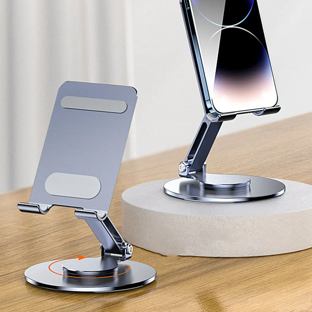 

360° Rotate Metal Desk Mobile Phone Holder Stand For iPhone iPad Xiaomi Adjustable Desktop Tablet Holderl Table Cell Phone Stand