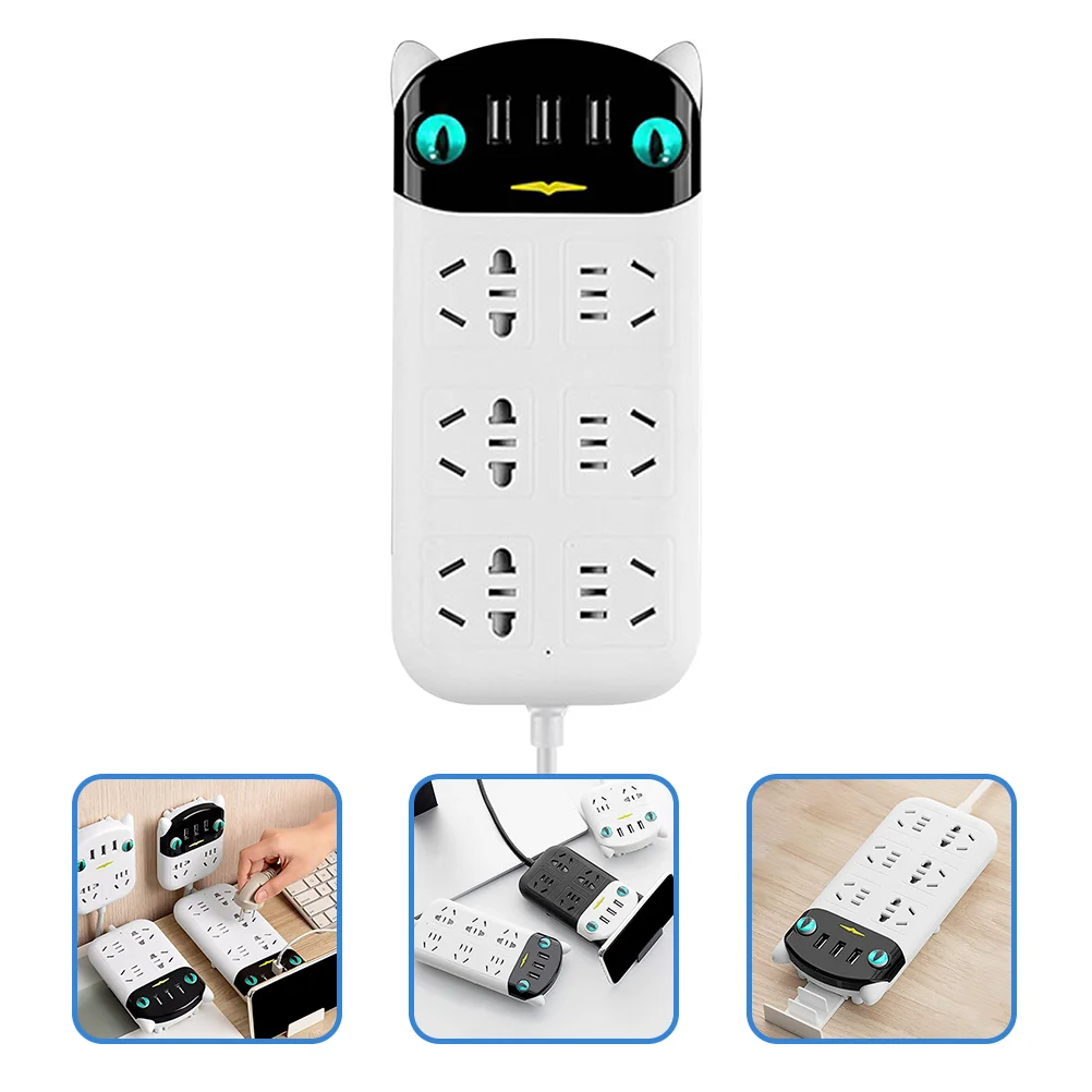 

Multifunctional Charging Socket Flat Plug Power Strip 6 Slots 2500w Row With Usb Ports Electrical Outlet Extender