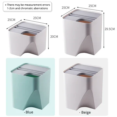 

Small Household Trash Can Stacked Sorting Recycling Bin Garbage Bin Kitchen Dry and Wet Separation Waste Bin Rubbish Storage Bin