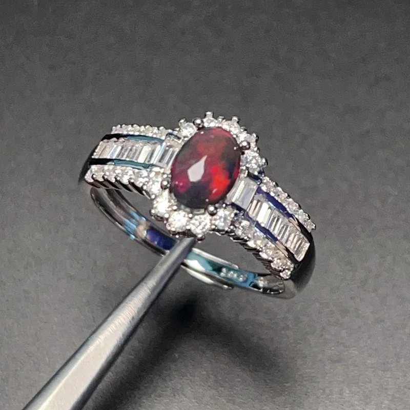 Dazzling Silver Black Opal Ring for Party 5mm*7mm Natural Dyed Australia Opal Jewelry with 3 Layers 18K Gold Plating
Dazzling Silver Black Opal Ring for Party 5mm*7mm Natural Dyed Australia Opal Jewelry with 3 Layers 18K Gold Plating