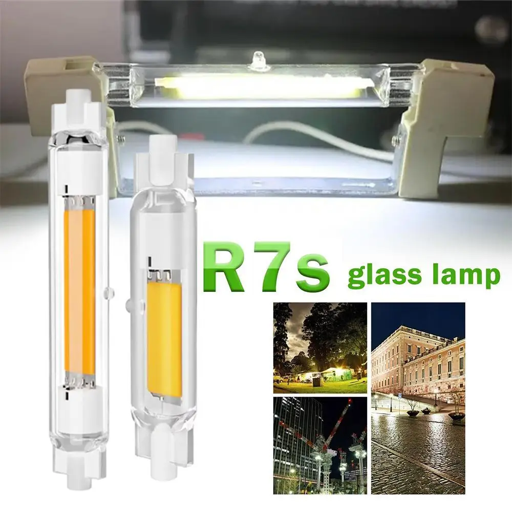 

R7S LED COB Glass Tube 78mm 10W 118mm 20W Halogen Equivalent Dimmable COB Light Bulb Warm/Cool White/White Color Double Ended