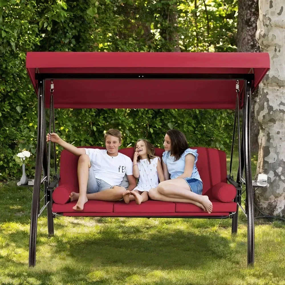 3-Seat Outdoor Porch Swing with Adjustable Canopy and Backrest, Patio Swing Chair with Weather Resistant Steel Frame,Comfortable
3-Seat Outdoor Porch Swing with Adjustable Canopy and Backrest, Patio Swing Chair with Weather Resistant Steel Frame,Comfortable