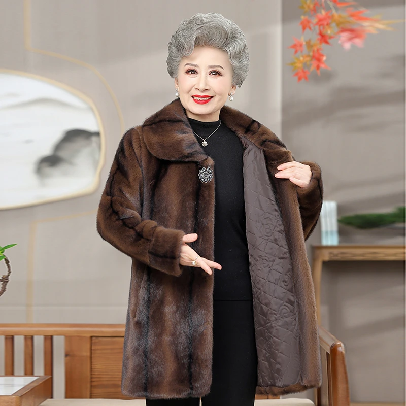 Grandma's Clothes,Women's Artificial Mink Fur Coat, Imitation Mink Velvet, XL-5XL, Autumn and Winter, New
Grandma's Clothes,Women's Artificial Mink Fur Coat, Imitation Mink Velvet, XL-5XL, Autumn and Winter, New
