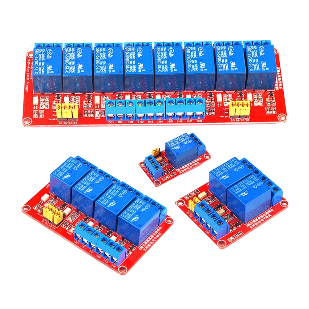 

5V 12V 24V 1 2 4 8 Channel Relay Module Board Shield with Optocoupler High Low Level Trigger Relay for Arduino Electronic