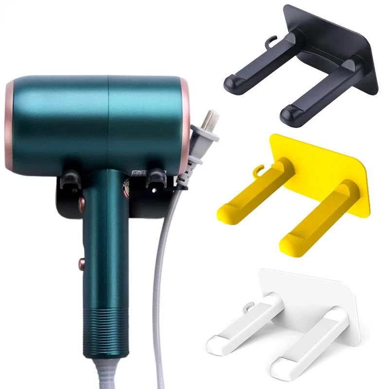 

Bathroom Hair Dryer Holder Blower Home Organizer Adhesive Wall Mounted Nail Free No Trace Stickers Hair Care Dryer Storage Rack
