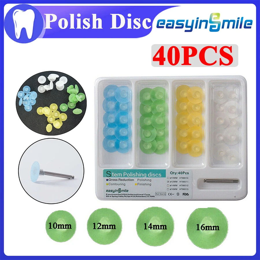 40Pcs Dental Polishing de polimento Discs Gross Reduction Contouring Mandrel Stripes Set Dental Materials
40Pcs Dental Polishing de polimento Discs Gross Reduction Contouring Mandrel Stripes Set Dental Materials