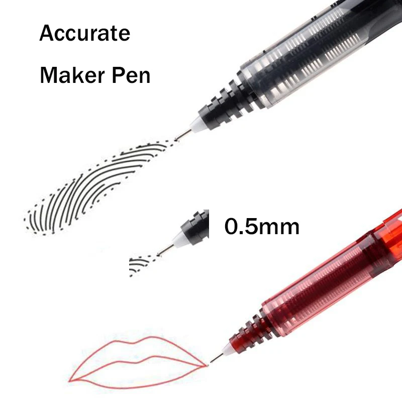 

1Pcs New 0.5mm Black Red Marker Pen Microblading Permanent Makeup Tattoo Eyebrow Lip Waterproof Skin Scribe Tool