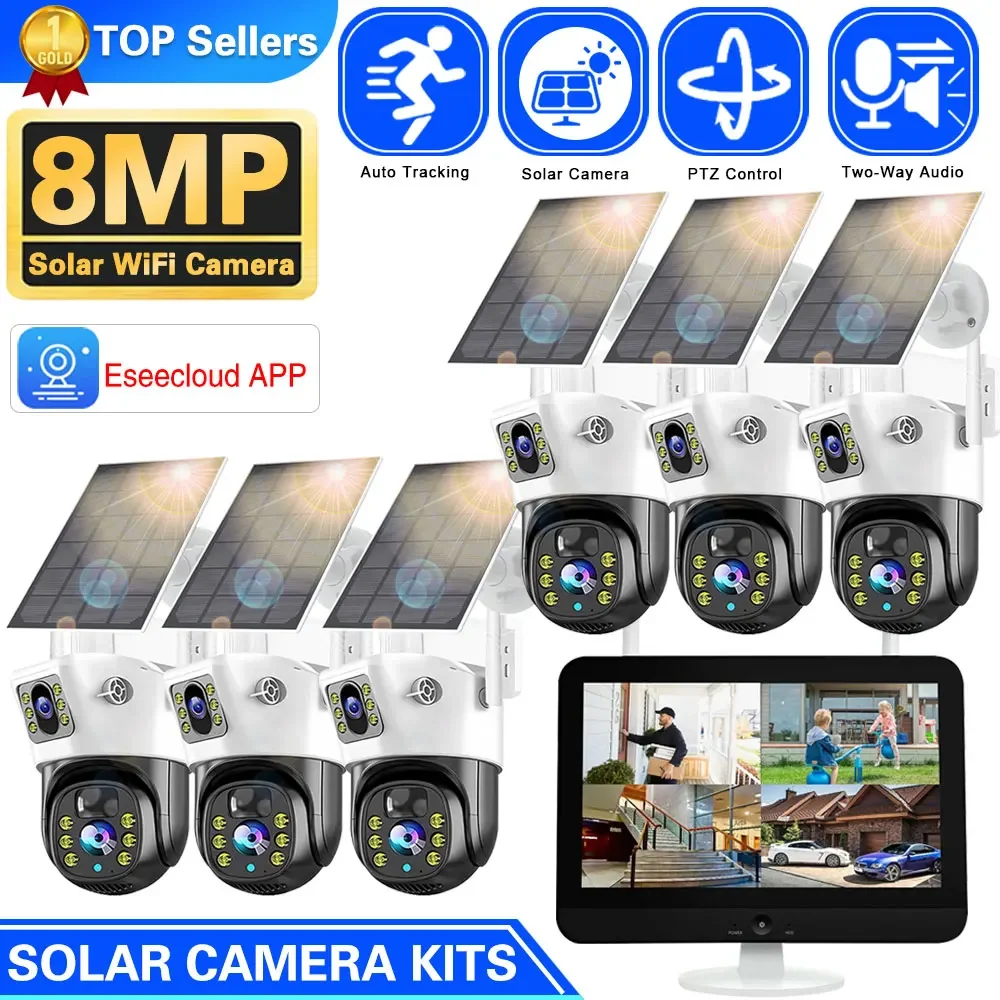100% Wire-Free Solar PTZ Dual Lens 12.5" LCD Monitor 10CH WiFi NVR Home Security IP Cam System Wireless 4K 8MP CCTV Surveillance
100% Wire-Free Solar PTZ Dual Lens 12.5" LCD Monitor 10CH WiFi NVR Home Security IP Cam System Wireless 4K 8MP CCTV Surveillance
