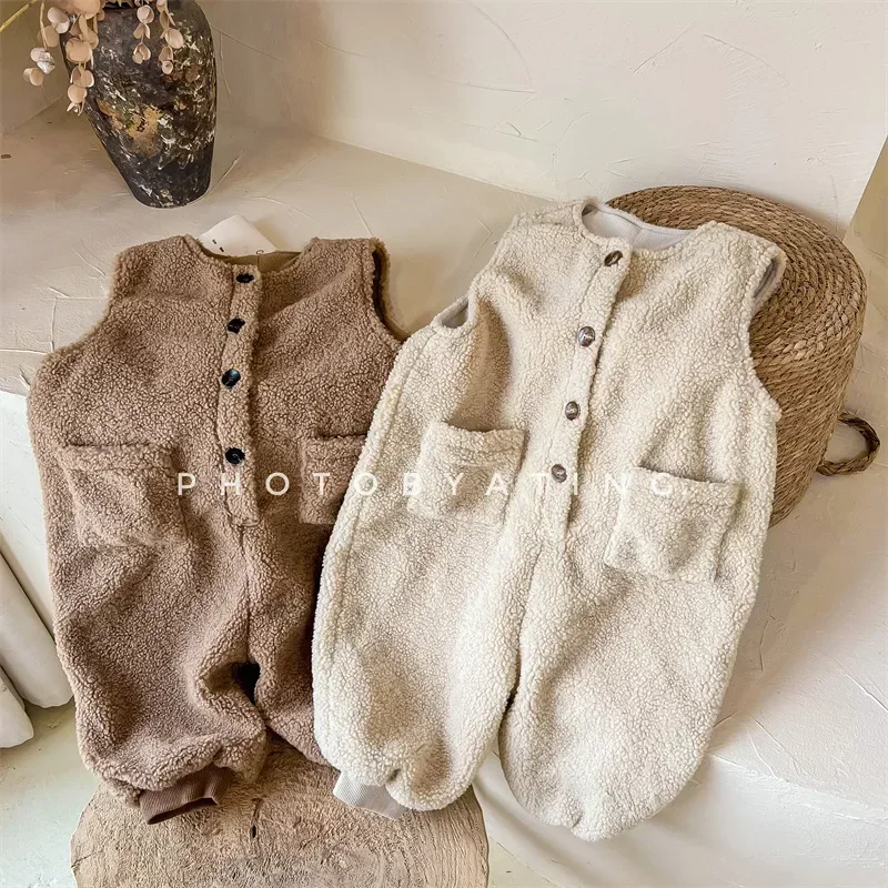 Korean Winter Baby Boy Girl Clothes Children Warm Lamb Jumpsuit Thicken Warm Fleece Pants Trousers Toddlers Kids Casual Overalls
Korean Winter Baby Boy Girl Clothes Children Warm Lamb Jumpsuit Thicken Warm Fleece Pants Trousers Toddlers Kids Casual Overalls