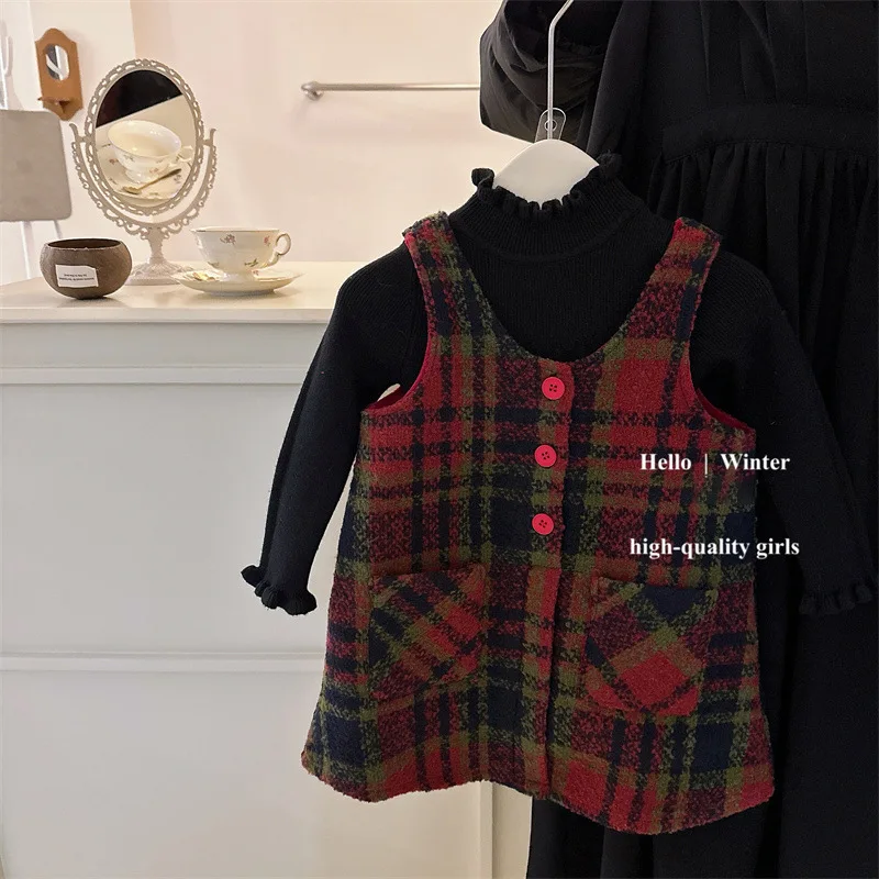 Girl's 2Pcs Suit Winter Children Kids Baby Infants Thick Knit Sweater +Plaid Dress New Year Set Children's Clothes
Girl's 2Pcs Suit Winter Children Kids Baby Infants Thick Knit Sweater +Plaid Dress New Year Set Children's Clothes