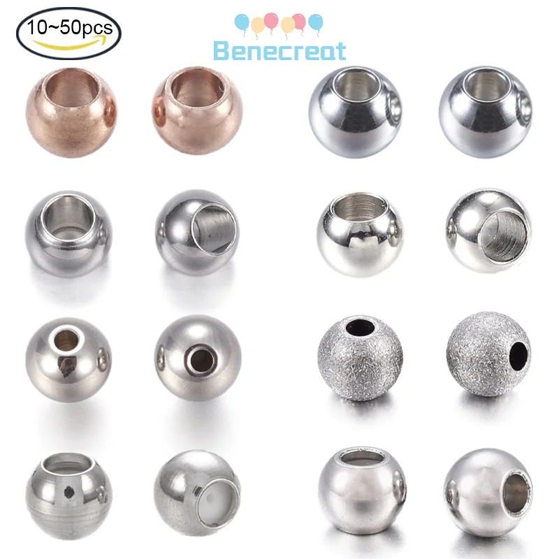 10-50PC 201 Stainless Steel Beads Large Hole Spacer Beads Smooth Seamless Beads Loose Beads for Bracelet Necklace Jewelry Making
10-50PC 201 Stainless Steel Beads Large Hole Spacer Beads Smooth Seamless Beads Loose Beads for Bracelet Necklace Jewelry Making