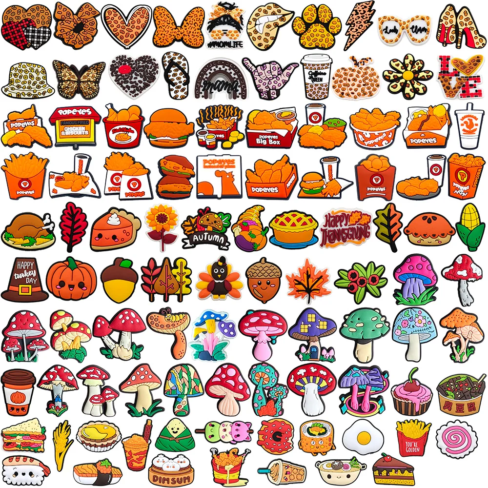 100pcs Set Cute Food afternoon tea Series Croc Charms Accessories Jibz Wristbands Shoe Charms PVC Holiday Party children Gifts
100pcs Set Cute Food afternoon tea Series Croc Charms Accessories Jibz Wristbands Shoe Charms PVC Holiday Party children Gifts