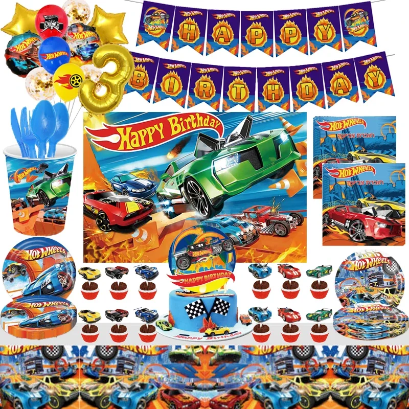 Hot Wheels Party Decoration Race Car Birthday Supplies Disposable Cup Plate Cutlery Cake Flag Flag Vortex Children's Gifts
Hot Wheels Party Decoration Race Car Birthday Supplies Disposable Cup Plate Cutlery Cake Flag Flag Vortex Children's Gifts