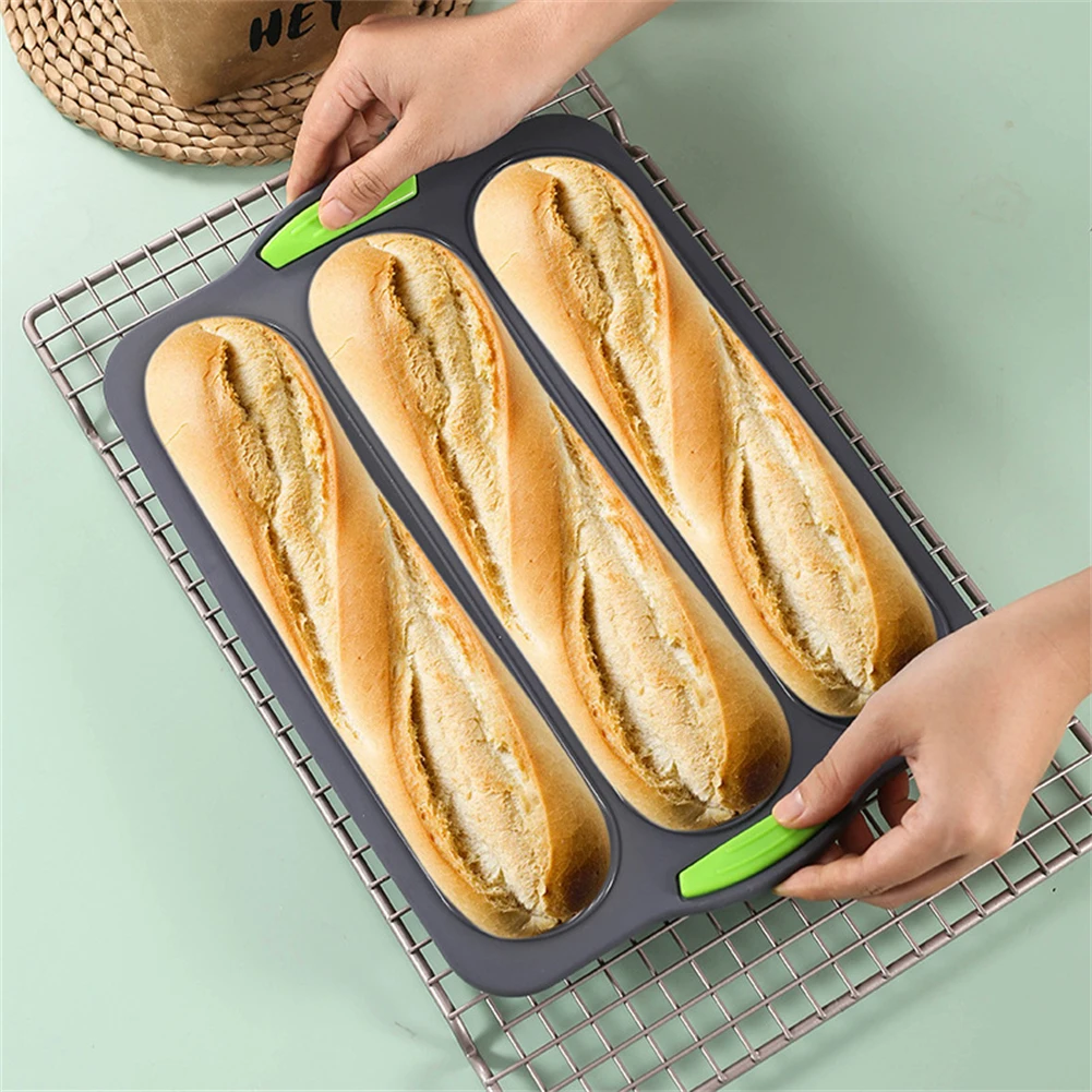 3 Grids Non-Stick Silicone Cake Mold French Bread Mould Heat Resistant Burger Muffin Pan Tray Cupcake Kitchen Diy Baking Mold
3 Grids Non-Stick Silicone Cake Mold French Bread Mould Heat Resistant Burger Muffin Pan Tray Cupcake Kitchen Diy Baking Mold