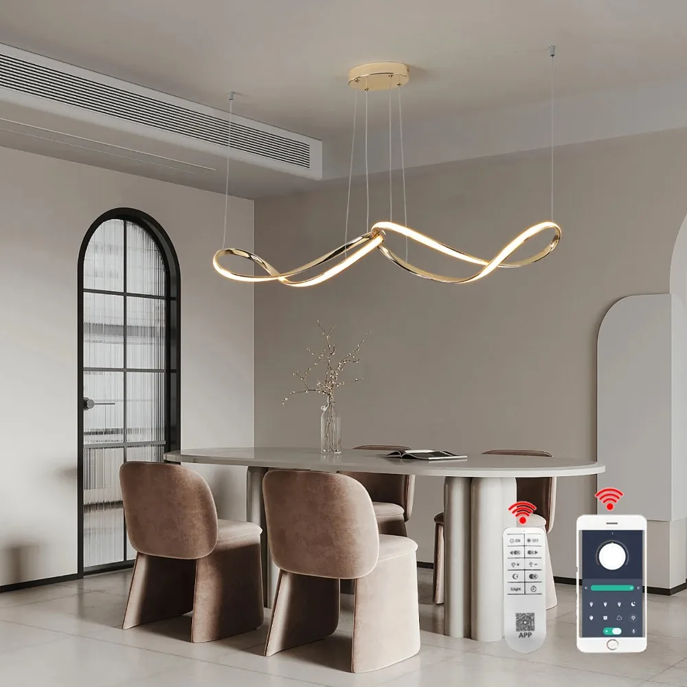 Modern Led Chandelier Kitchen Led Pendant Lighting Chandelier for Dining Room Living Bedroom Pendant Lamp Alexa/App/Remote
Modern Led Chandelier Kitchen Led Pendant Lighting Chandelier for Dining Room Living Bedroom Pendant Lamp Alexa/App/Remote
