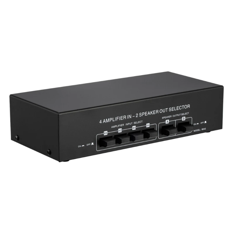 4 in 2 Out Speaker Splitters Switcher Box Selector Sound Switcher Banana Adapters
4 in 2 Out Speaker Splitters Switcher Box Selector Sound Switcher Banana Adapters